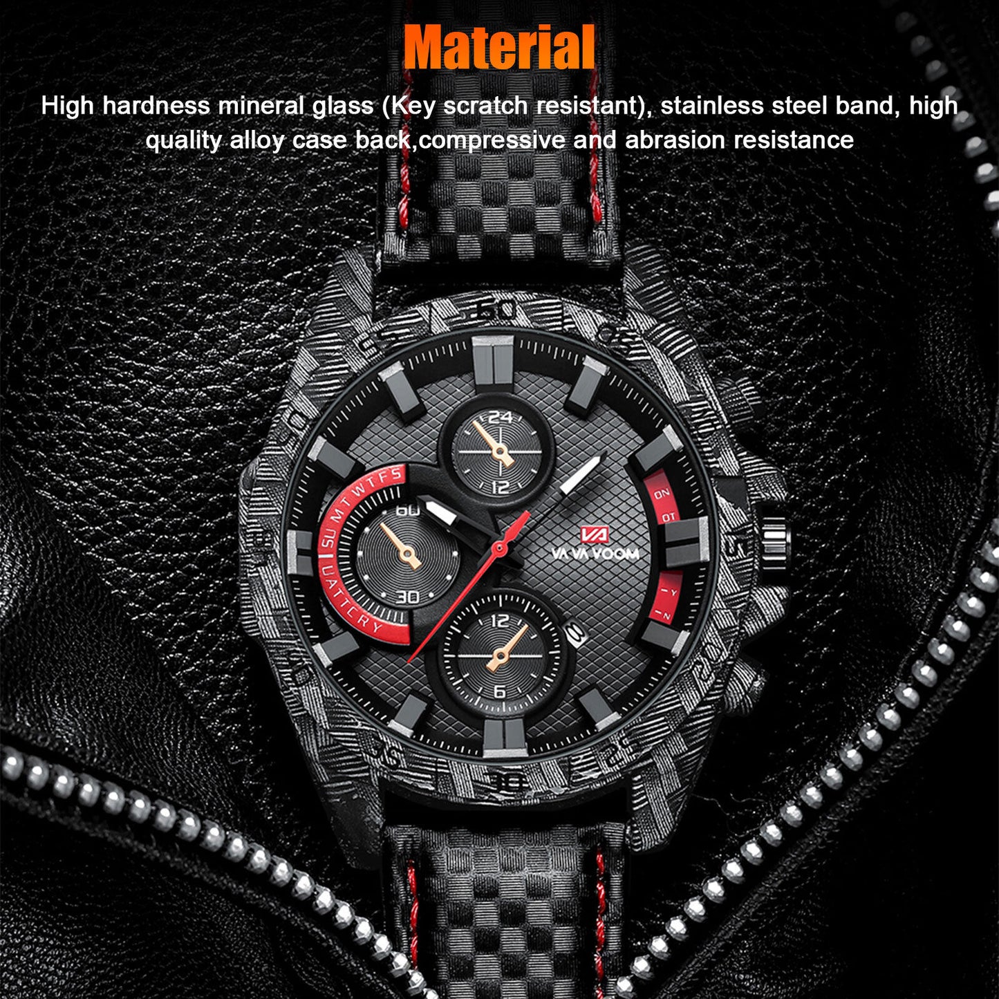 Fashion Waterproof Men'S Quartz Watch Leather Braided Business Bracelet Classic