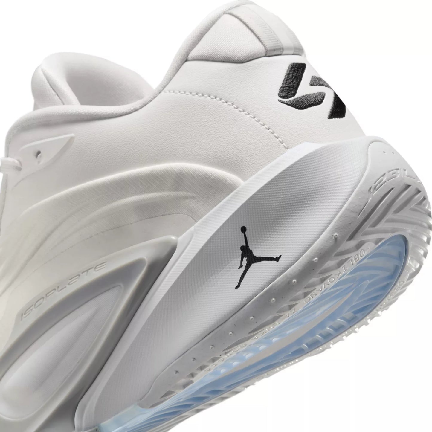 Jordan Luka 3 Basketball Shoes in White - Back View