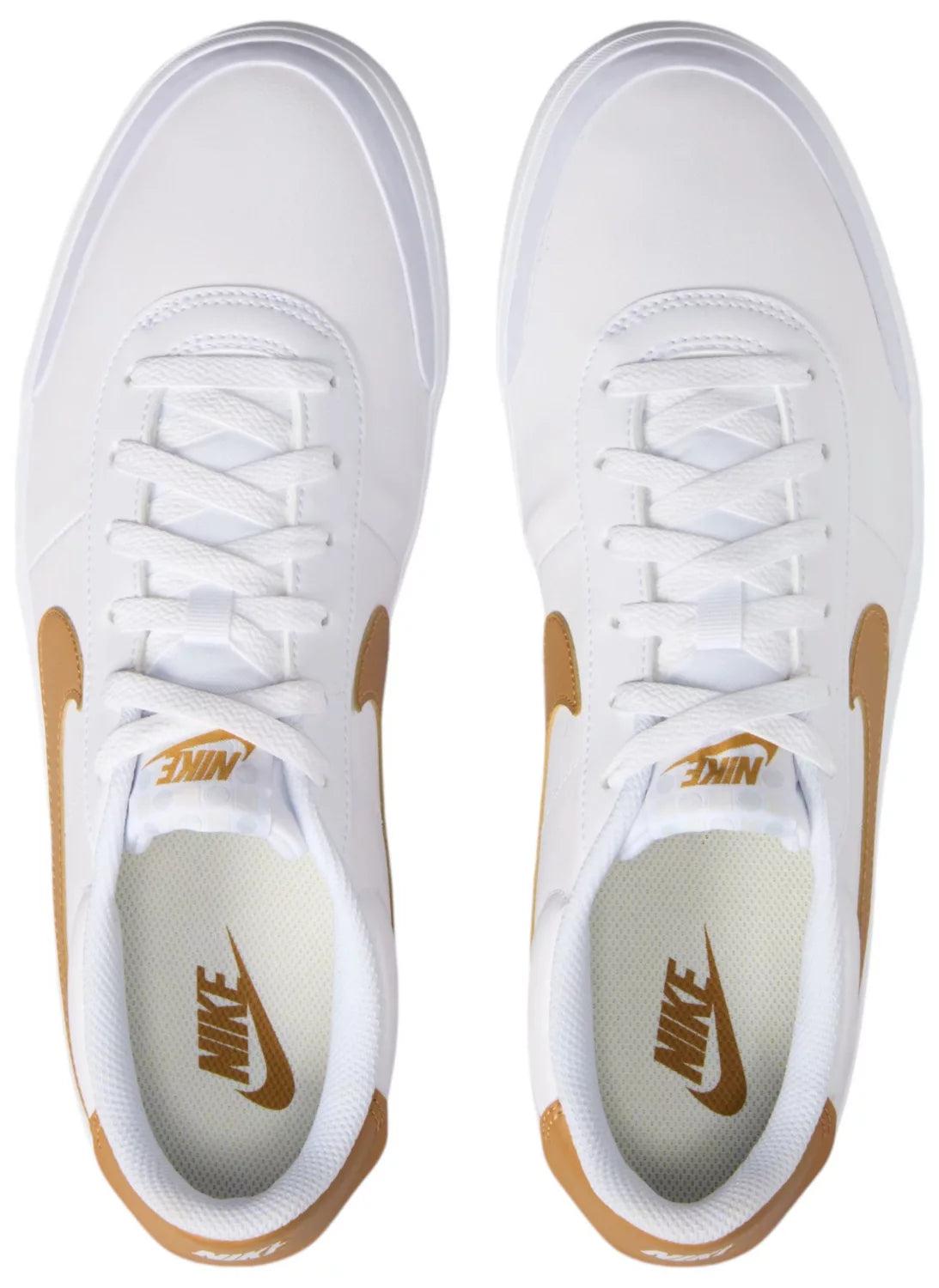 Nike Men’s Court Shot Shoes – Side view showing debossed Swoosh and rubber outsole. Brown Color. top View.