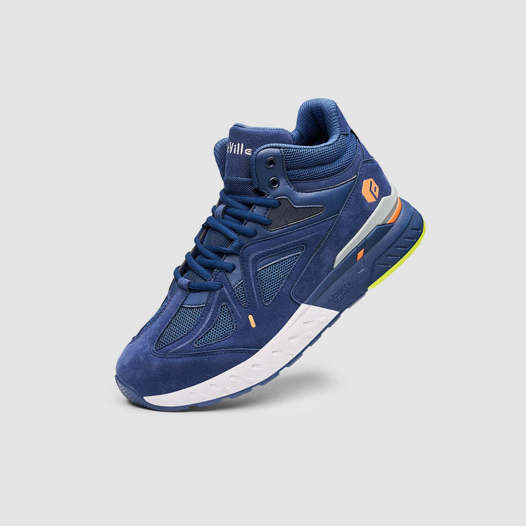 FitVille Rebound Core Sneakers in Majolica Blue, featuring wide fit, breathable mesh, and non-slip sole