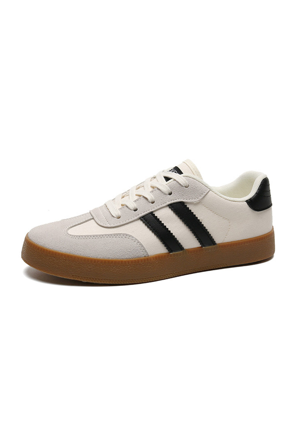 Women's white lace-up sneakers with flat sole for comfortable everyday wear