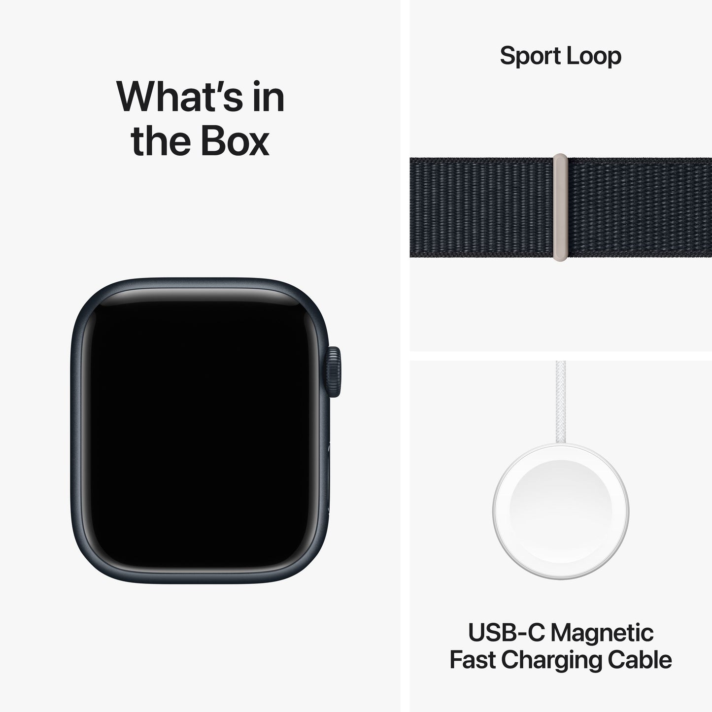 Apple Watch Series 9 (GPS + LTE) in Midnight color, featuring Always-On Retina display and advanced health tracking. Box items.