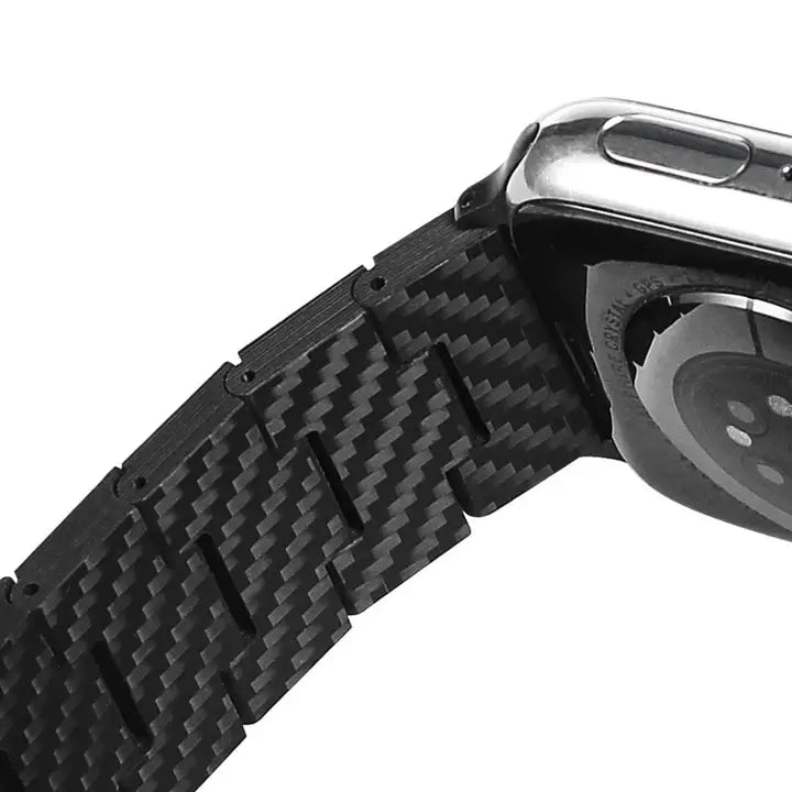 CD Carbon Bracelet for Apple Watch – Premium Carbon Fiber Adjustable Watch Band with Secure Clasp.