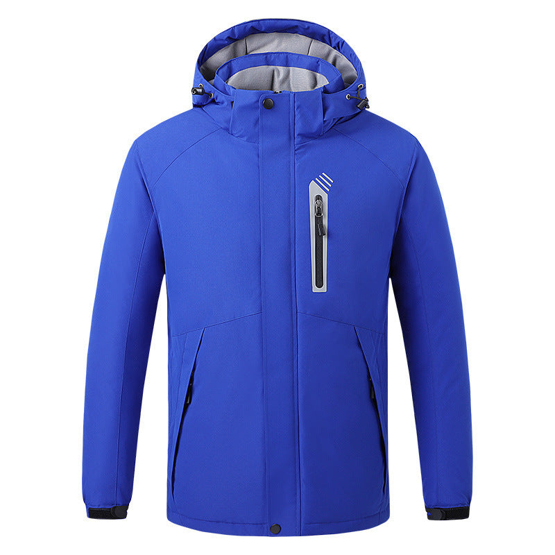 Unisex waterproof breathable cardigan in blue, perfect for winter wear