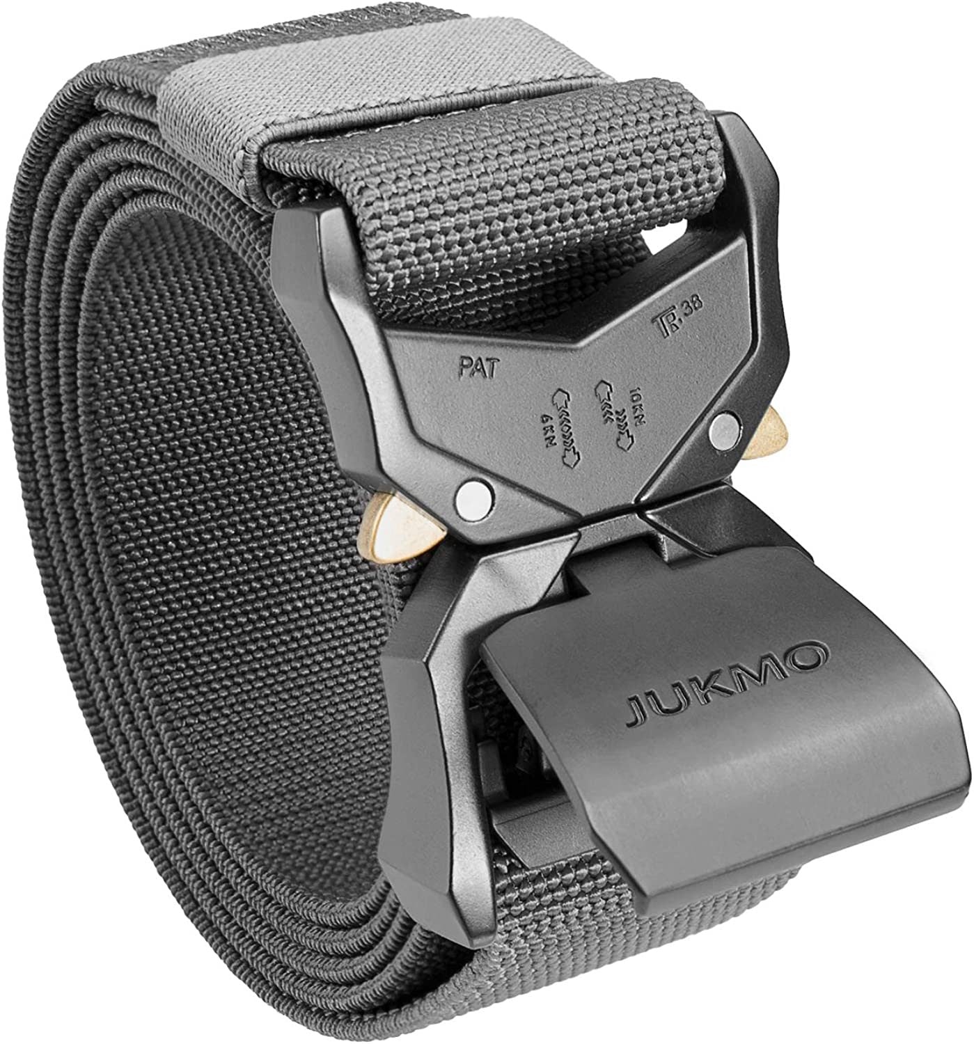 JUKMO Tactical Belt; Military Hiking Rigger 1.5" Nylon Web Work Belt with Heavy Duty Quick Release Buckle