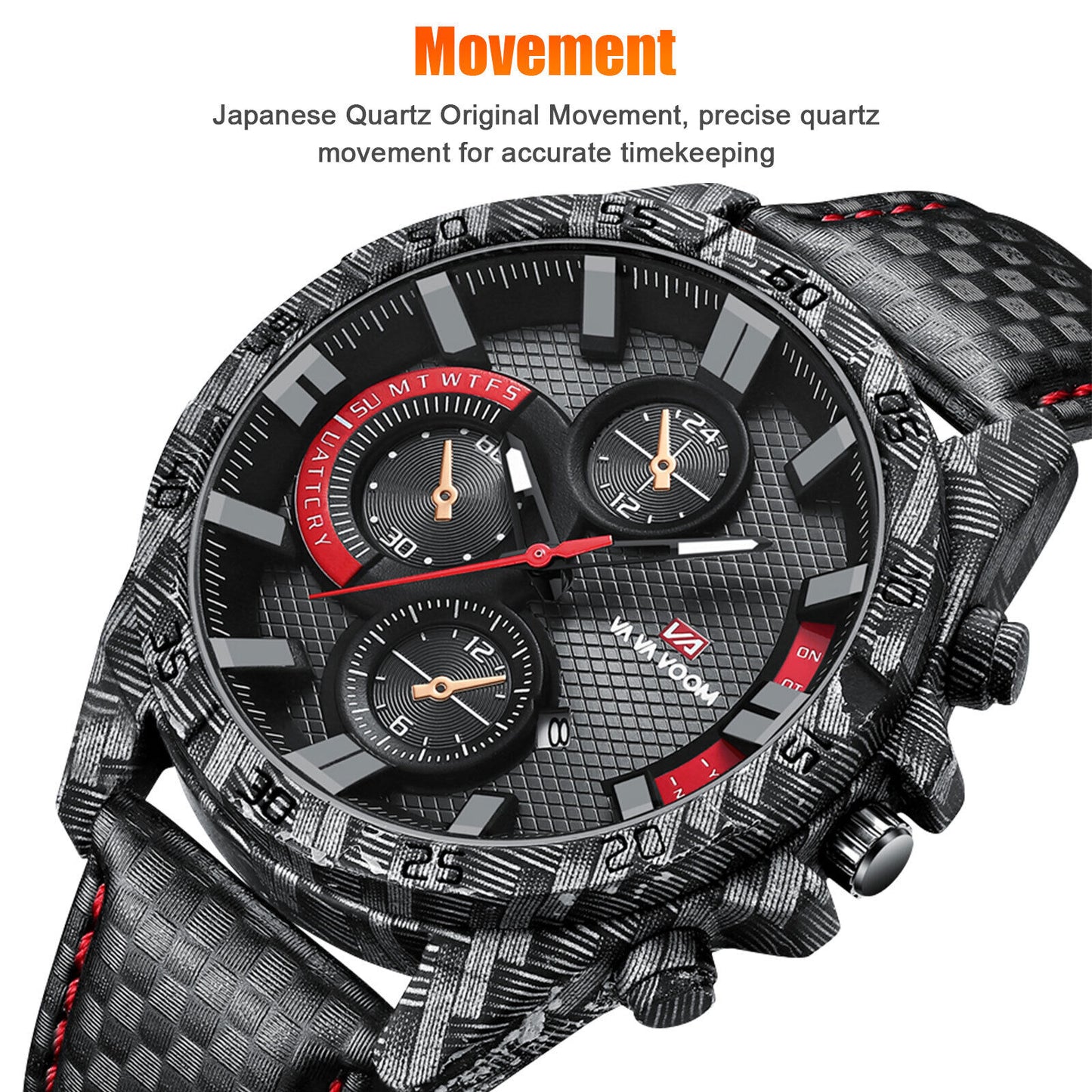 Fashion Waterproof Men'S Quartz Watch Leather Braided Business Bracelet Classic