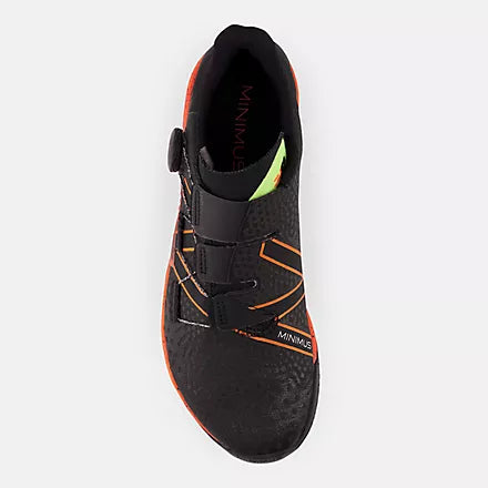 New Balance Minimus TR BOA men’s training shoe with lightweight mesh upper and BOA Fit System. Top view.