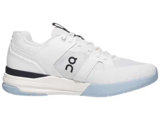On the Roger Clubhouse Pro court shoe in Ivory/Chambray - side view.