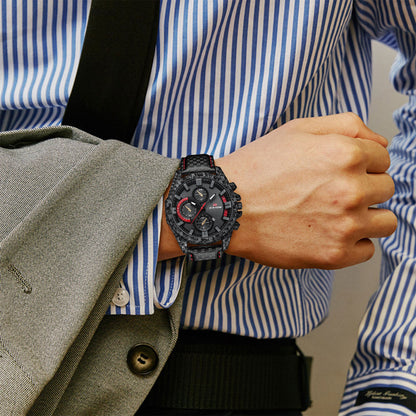 Fashion Waterproof Men'S Quartz Watch Leather Braided Business Bracelet Classic