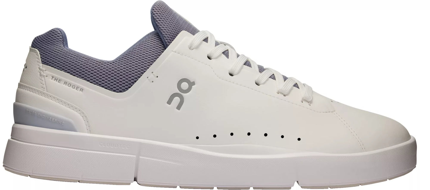 On Men's THE ROGER Advantage Shoes - White Vegan Leather, CloudTec® Cushioning
