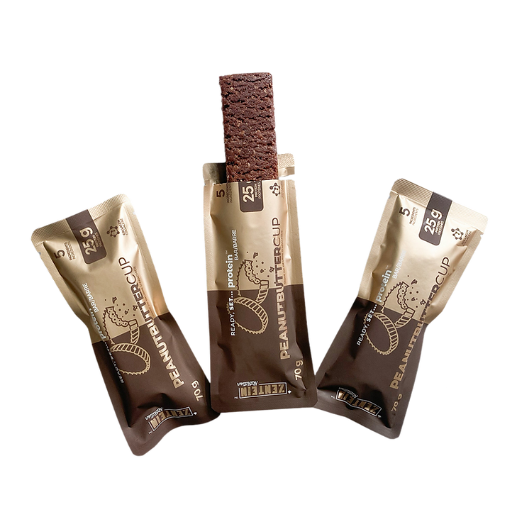 Peanut Butter Cup Collagen Protein Bars – High-quality protein bars made with 5 simple ingredients. Open Package.