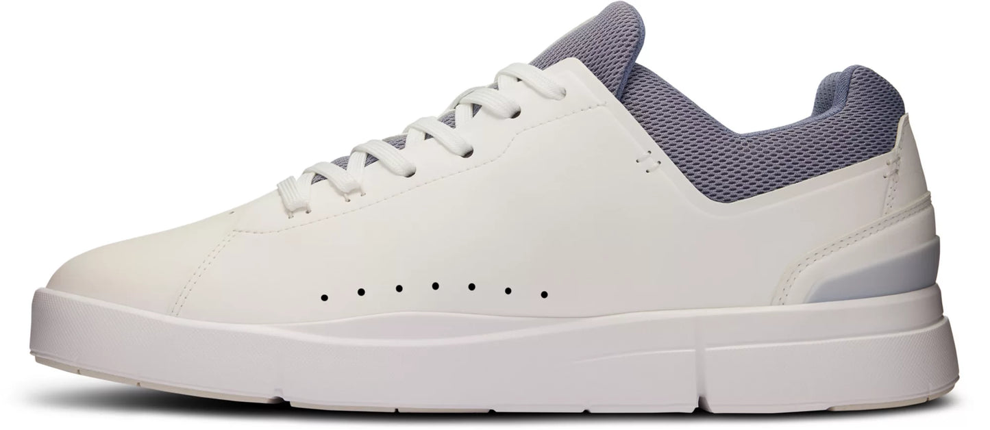 On Men's THE ROGER Advantage Shoes - White Vegan Leather, CloudTec® Cushioning