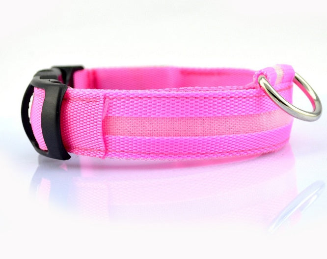 LED Dog Collar in purple - Adjustable and Waterproof for Night Safety”