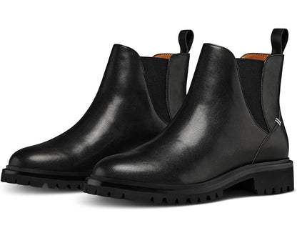 Front view of LABEL™ Go-To Chelsea Boots in black leather