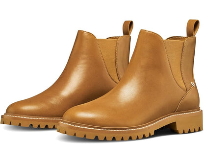 Front view of LABEL™ Go-To Chelsea Boots inbrown leather