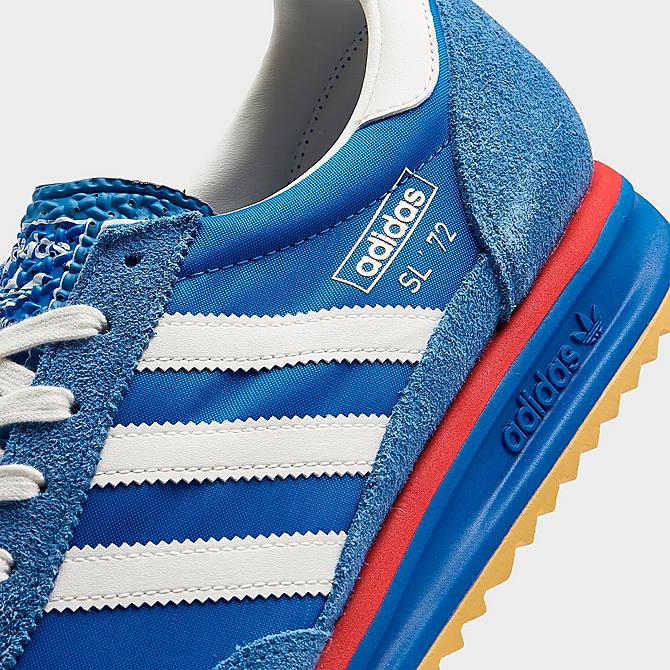 Adidas Originals SL 72 RS Casual Shoes in White/Black - Low-top retro sneakers with leather upper and rubber outsole. Closer look.