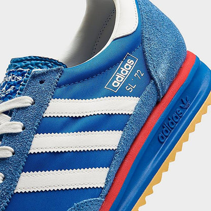 Adidas Originals SL 72 RS Casual Shoes in White/Black - Low-top retro sneakers with leather upper and rubber outsole. Closer look.