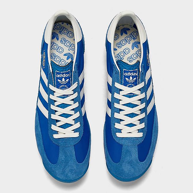 Adidas Originals SL 72 RS Casual Shoes in White/Black - Low-top retro sneakers with leather upper and rubber outsole. Top view.