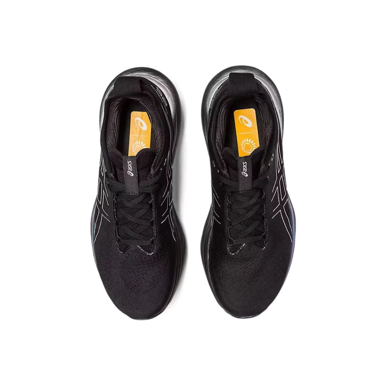 Men’s Asics Nimbus 25 Running Shoes - Cushion Stability Sneakers - Black Top View