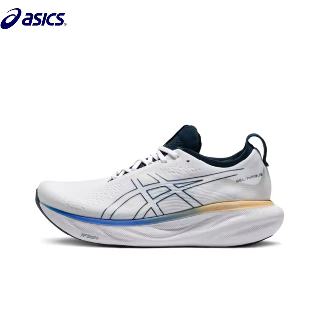 Men’s Asics Nimbus 25 Running Shoes - Cushion Stability Sneakers - White v3