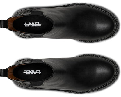 Top view of LABEL™ Go-To Chelsea Boots in black leather
