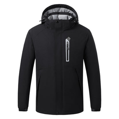 Unisex waterproof breathable cardigan in black, perfect for winter wear