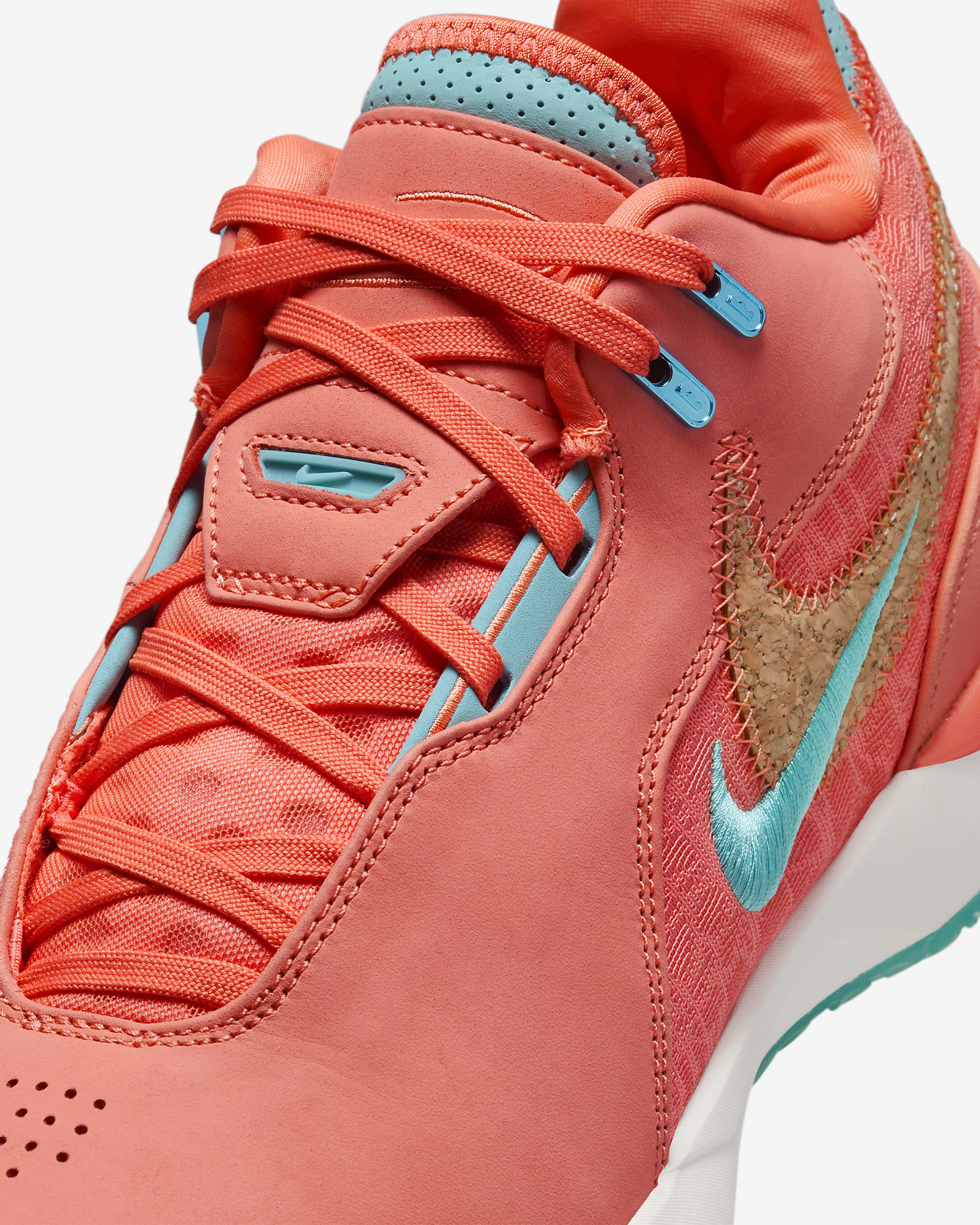 Side profile of LeBron NXXT Gen shoes with multidirectional traction inspired by Akron map. Closer view. 