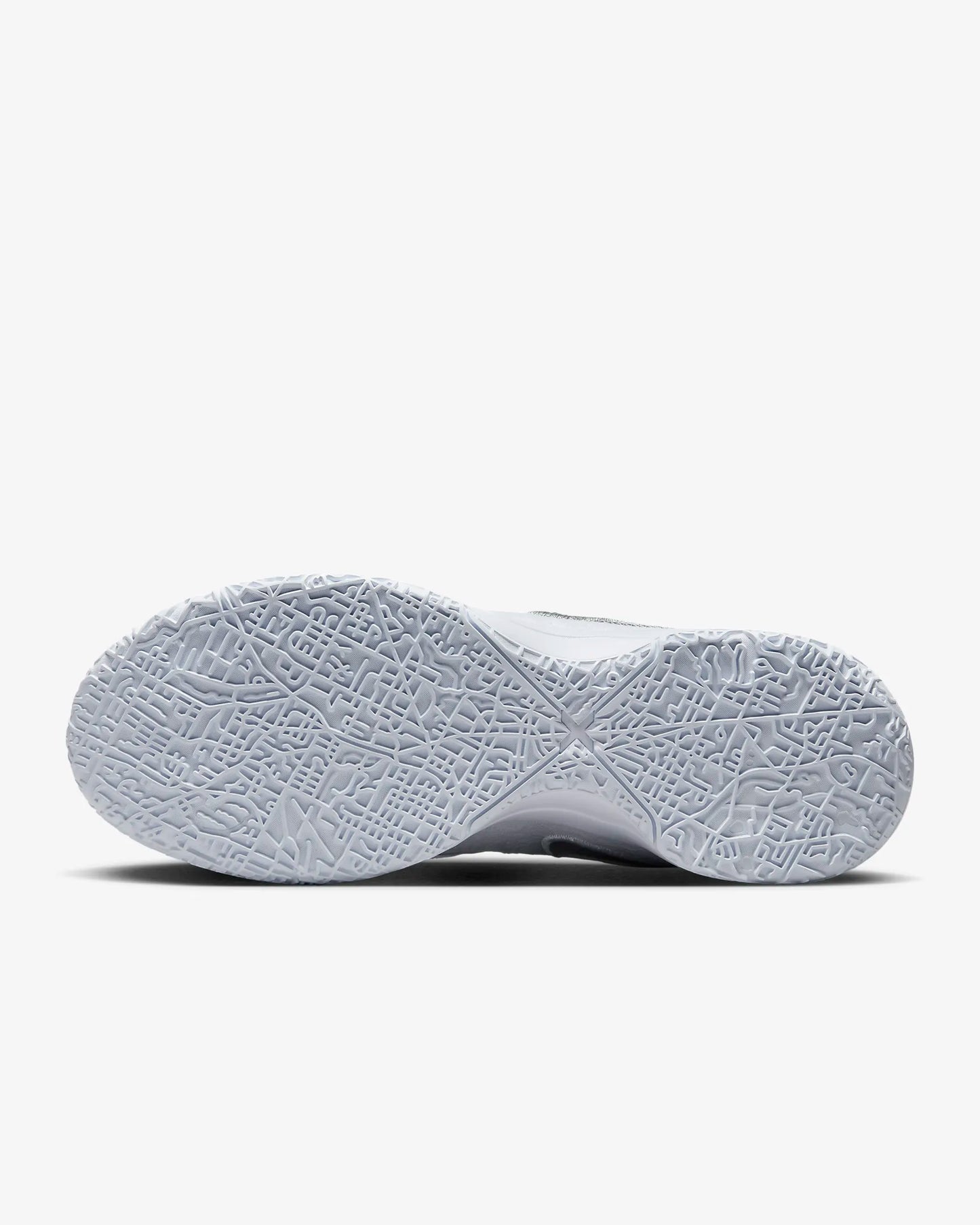 Side profile of LeBron NXXT Gen shoes with multidirectional traction inspired by Akron map