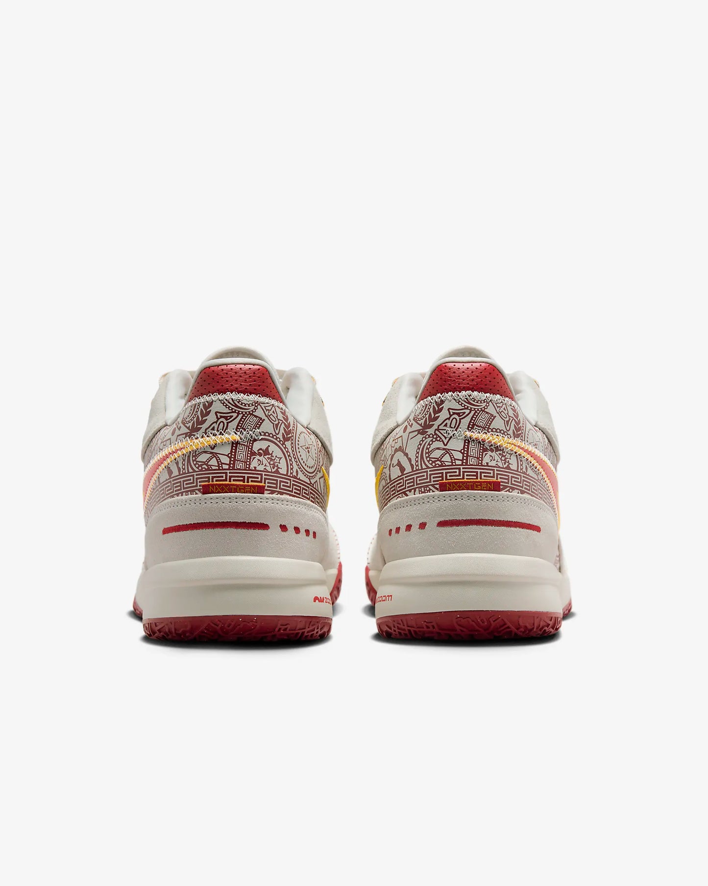 Side profile of LeBron NXXT Gen shoes with multidirectional traction inspired by Akron map