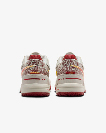 Side profile of LeBron NXXT Gen shoes with multidirectional traction inspired by Akron map