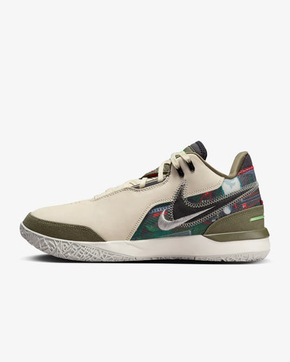 Side profile of LeBron NXXT Gen shoes with multidirectional traction inspired by Akron map