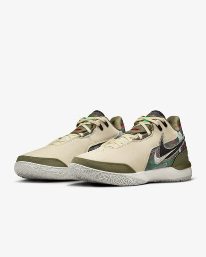 Side profile of LeBron NXXT Gen shoes with multidirectional traction inspired by Akron map