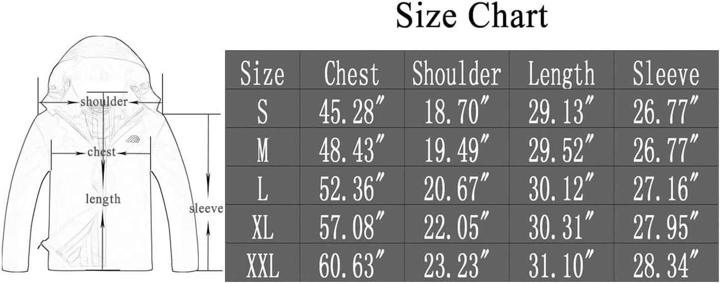 Men'S Lightweight Waterproof Hooded Rain Jacket Outdoor Raincoat Shell Jacket for Hiking Travel