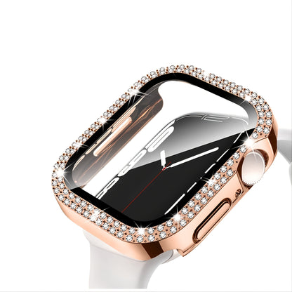 Apple watch Screen Protector; Bling Case For Apple Watch SE Series 8/7/6/5/4 With Hard PC Tempered Glass Rhinestone Protection; Full Face Case Accessories For; iWatch Girls & Women
