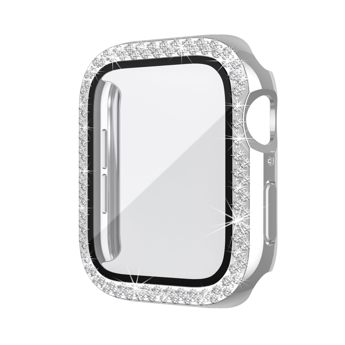 Apple watch Screen Protector; Bling Case For Apple Watch SE Series 8/7/6/5/4 With Hard PC Tempered Glass Rhinestone Protection; Full Face Case Accessories For; iWatch Girls & Women
