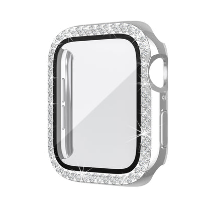 Apple watch Screen Protector; Bling Case For Apple Watch SE Series 8/7/6/5/4 With Hard PC Tempered Glass Rhinestone Protection; Full Face Case Accessories For; iWatch Girls & Women