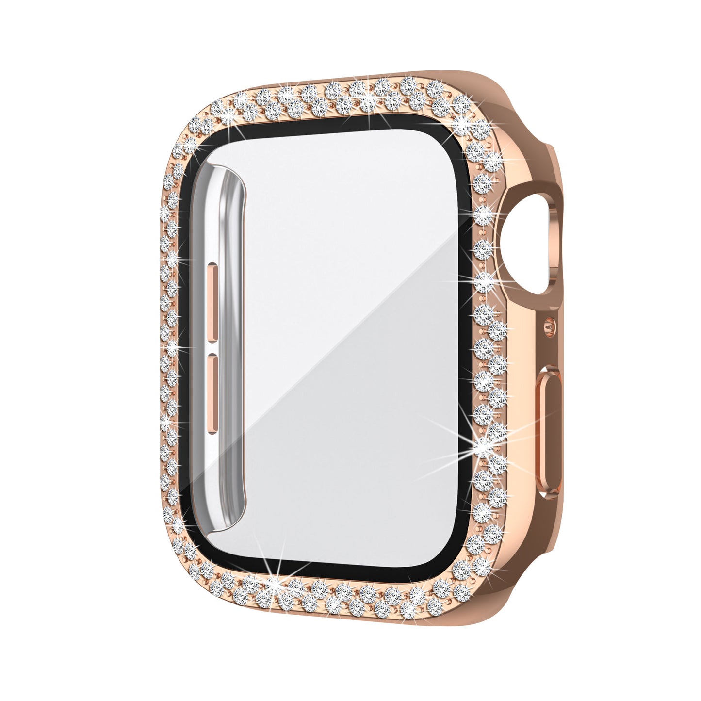 Apple watch Screen Protector; Bling Case For Apple Watch SE Series 8/7/6/5/4 With Hard PC Tempered Glass Rhinestone Protection; Full Face Case Accessories For; iWatch Girls & Women