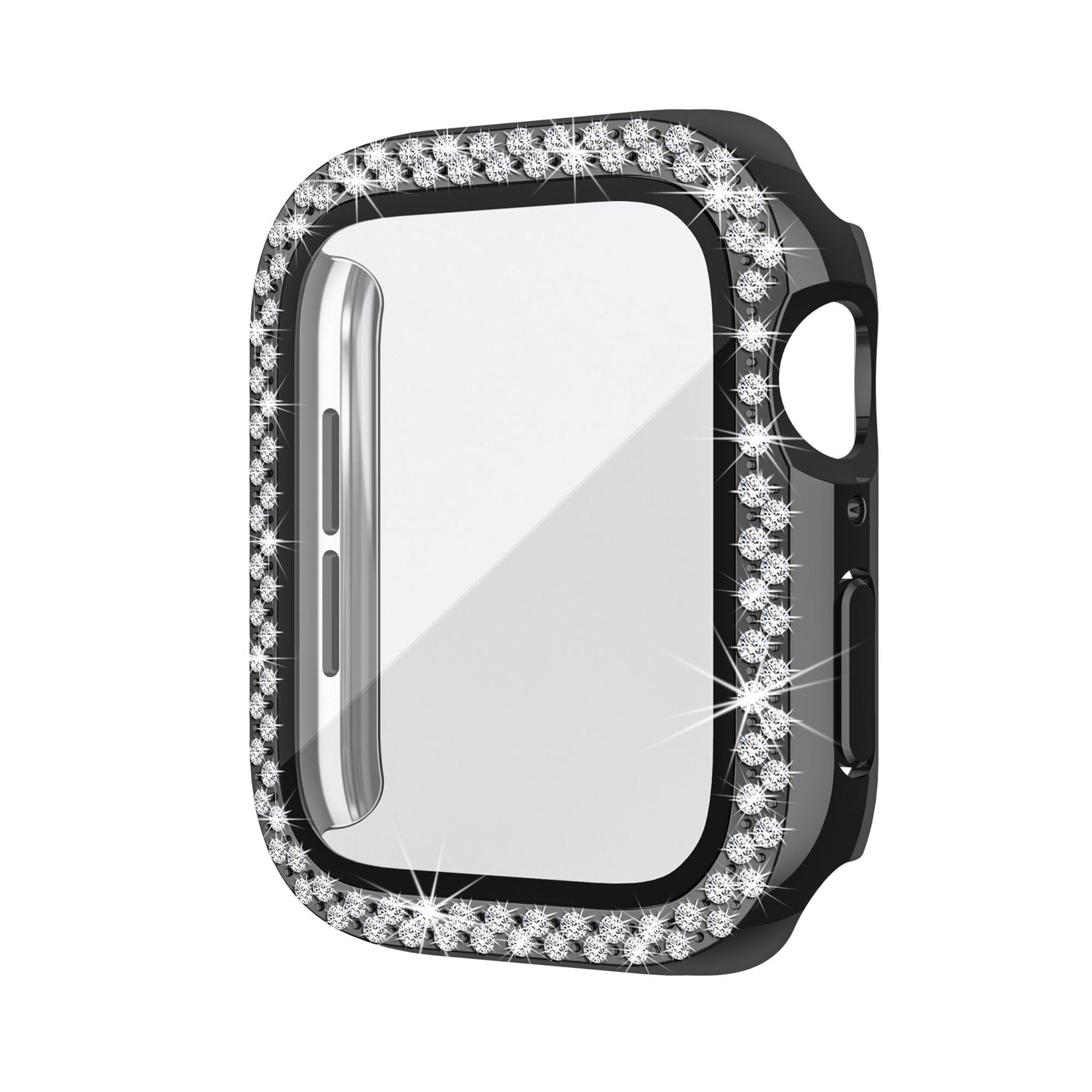 Apple watch Screen Protector; Bling Case For Apple Watch SE Series 8/7/6/5/4 With Hard PC Tempered Glass Rhinestone Protection; Full Face Case Accessories For; iWatch Girls & Women